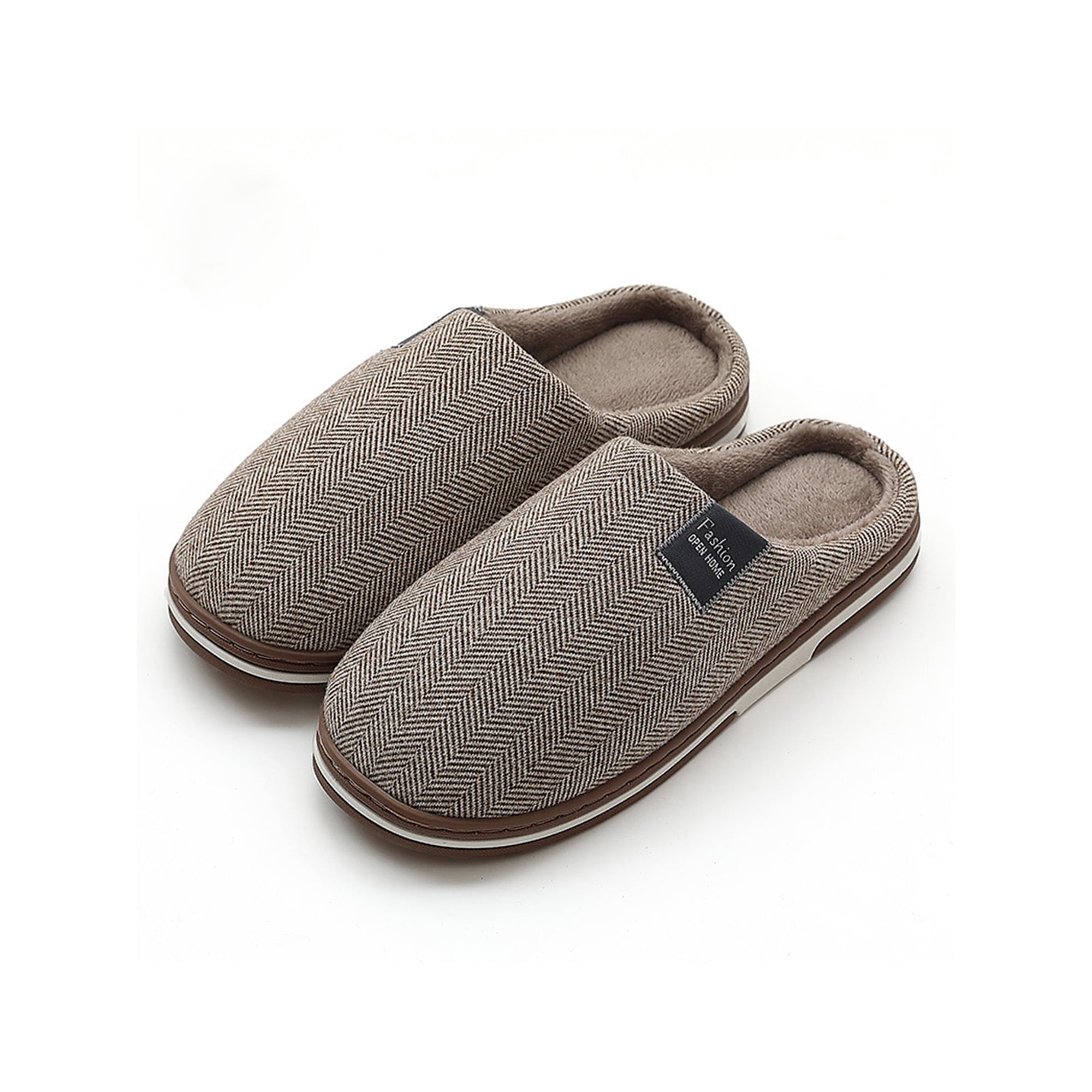 Ukap Womens Mens House Slipper Bedroom Slippers Plush Lined Home Shoes Women Men Clogs Breathable Khaki Man 8 9 M Other 8 9 M