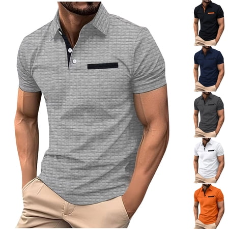 Men s Polka Dot Gradient Lapel Button Short Sleeve Shirt Tops Casual Daily Business Casual Loose Fit Summer Beach Vacation Golf Modern Fashion Essential | AESTIVO Orange L