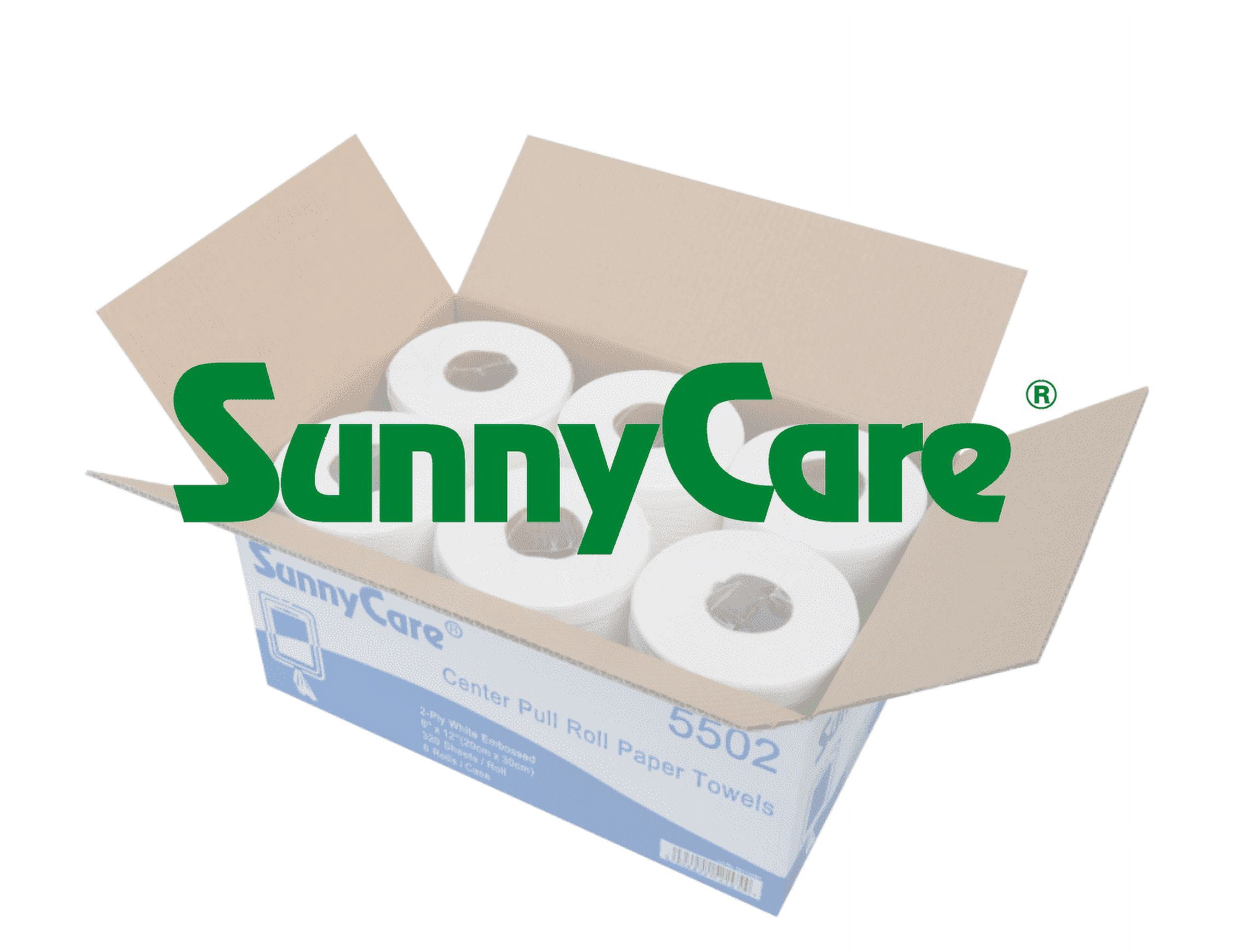 SunnyCare 2-Ply Center Pull Paper Towels, Roll of 320 Sheets, Total of 6 Rolls