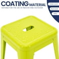 thumbnail image 6 of 18 inch Space-Saving & Stackable Design Metal Bar Stools Set of 4, Backless Style Stools for Indoor Outdoor Barstools for School Classroom Kitchen(Mustard Green), 6 of 9