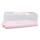 thumbnail image 5 of Caja portátil para guardar pasteles, bandeja para servir huevos, soporte para pasteles con tapa, recipiente para pasteles para Picnic, frutas, cocina , rectángulo rosa Macarena portador de pastel, 5 of 8