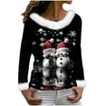 thumbnail image 3 of qucoqpe Women's Christmas Print Crewneck Sweatshirt, Funny Long Sleeve Knit Pullover Top, 3 of 7