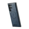 thumbnail image 6 of Compatible with Samsung Galaxy S23 Ultra Magnetic Case, Classic Premium PU Leather TPU Hybrid MagSafe Ultra Slim Protective Skin Friendly Shockproof Case Cover for Samsung Galaxy S23 Ultra, Blue, 6 of 7
