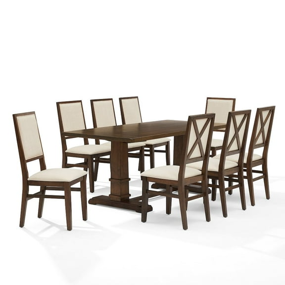 Crosley Furniture Joanna 9-Piece Dining Table Set For 8- Table & 8 Upholstered Back Chairs