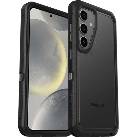 OtterBox DEFENDER SERIES XT Clear Case for Galaxy S24 - Dark Side (Clear/Black)