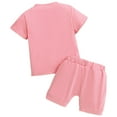 thumbnail image 4 of Zanarzt Toddler Boy Shorts Set Toddler Boy Outfits Shorts Sleeve Summer Beach T Shirts Shorts Clothing Set Pink,4-5 Years, 4 of 8