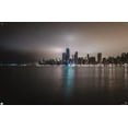 thumbnail image 4 of Cityscapes - Chicago, Illinois Skyline at Night Wall Poster with Pushpins, 22.375" x 34", 4 of 6