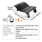 VEVOR Car Dolly Wheel 4 PCS 6000lb Steel Tire Dolly Heavy Duty Skate Auto Repair Dolly Each for 1500lb