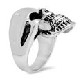 thumbnail image 2 of 30.7mm Stainless Steel Grinning Skull Biker Ring, Size 17, 2 of 8