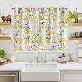 thumbnail image 2 of Yellow Blue Spring Floral Kitchen Curtains 72 Inch Length, Summer Botanical Farmhouse Grommet Top Bedroom Living Room Curtains, Light Filtering Cafe Curtain Drapes 2 Panels Set 104''x72'', 2 of 9