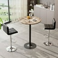 thumbnail image 3 of Furmax 1 Piece Round 23.85”Pub Dining Table Brown & Black, Bar Table for Kitchen, Bar & Living Room, 3 of 6