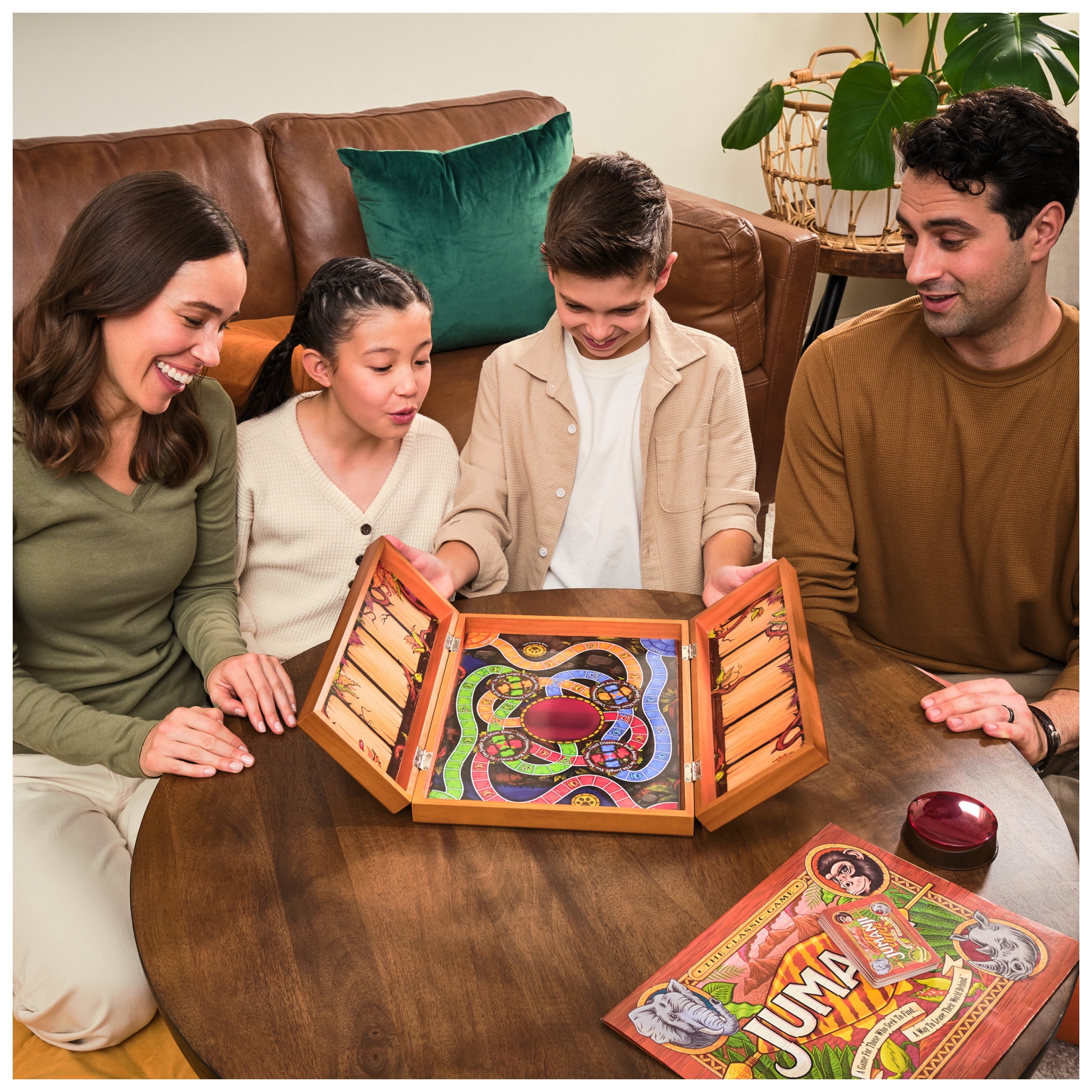 Spin Master Games, Jumanji The Game, Real Wooden Box Edition of the Classic Adventure Board Game, Ages 8 and up