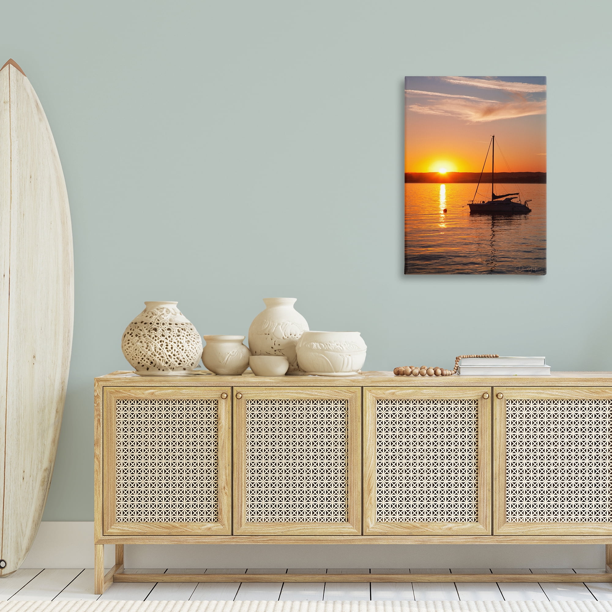 Stupell Industries Boat Ride at Sunset Landscape Photography Gallery Wrapped Canvas Art Print Wall Art, 24 x 36