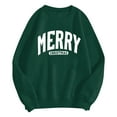 thumbnail image 5 of TTUHYWXI Merry Sweatshirts for Women Oversized Crewneck Christmas Pullover Long Sleeve Xmas Holiday Outfits (Green, XL), 5 of 6