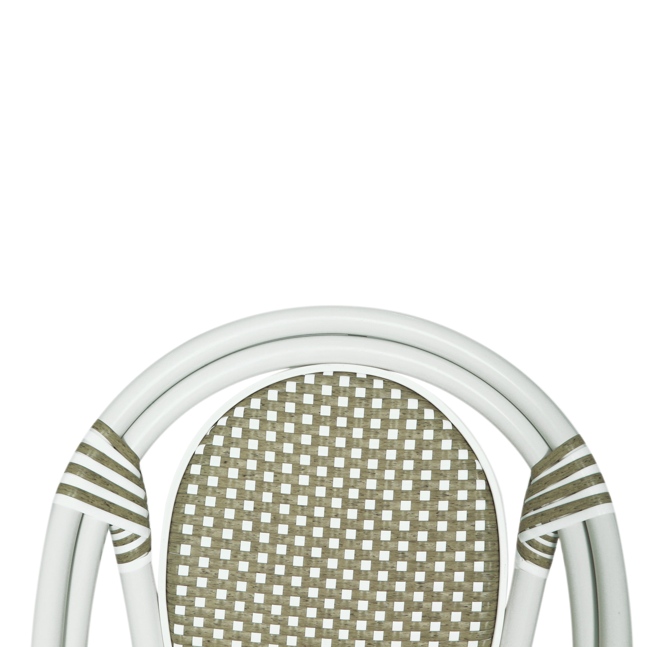 Christopher Knight Home Rattan French Bistro Outdoor Chairs, Aluminum Frame, White+Green, Set of 2