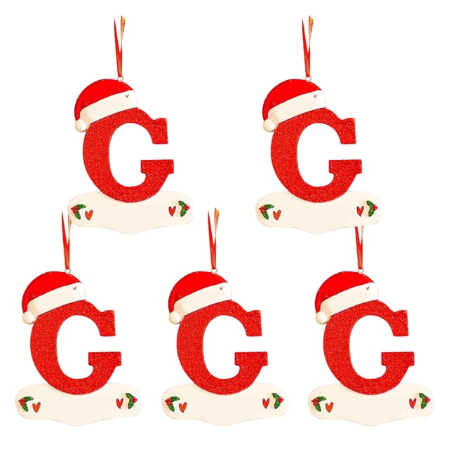 Pendentif Lettre Petit Chapeau Rouge de Noël Bricolage Nom Inscriptible Pendentif Lettre 26 5 Pcs