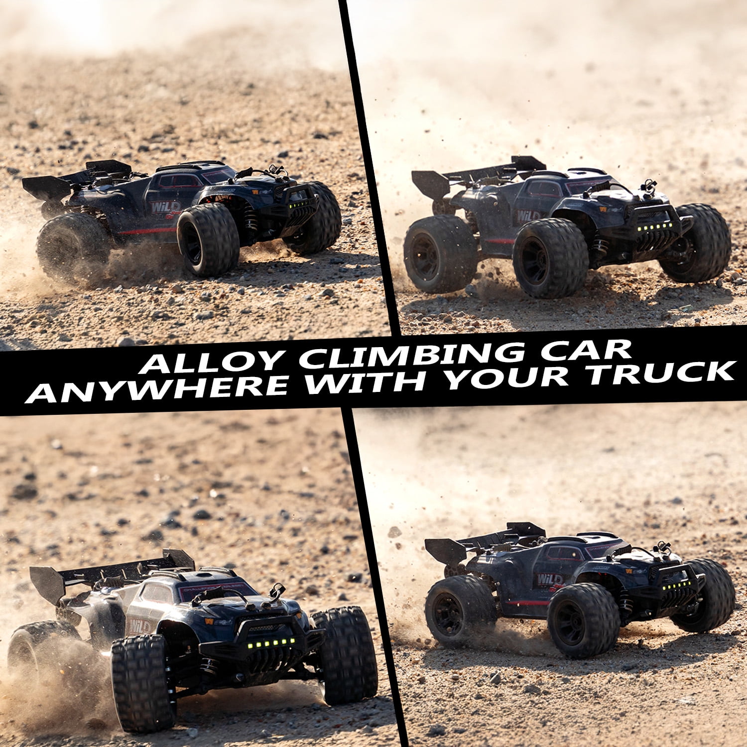 Absoke 1/16 RC Offroad Truck - Durable Beginner RC Car, High Speed 40 Km/h, Remote Control Monster Truck with 2 Rechargeable 7.4V 1500 mAh Batteries,Gifts for Adult and Boys