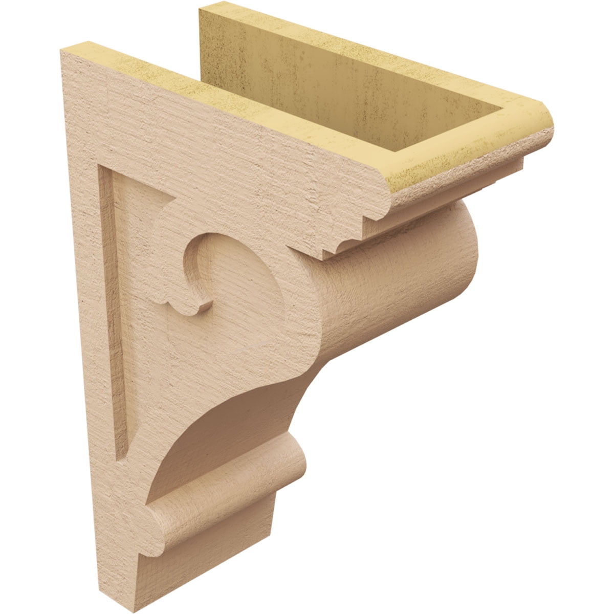 6"W x 12"D x 18"H Classic Mayflower Rough Cedar Woodgrain TimberThane Corbel, Primed Tan
