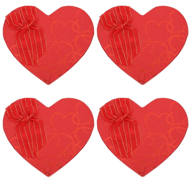 CHUANK Heart-shaped chocolate box 4 Pcs Valentine‘s Day Heart-shaped Chocolate Boxes Creative Gift Packing Boxes