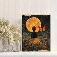 thumbnail image 2 of Qisvanset 12x16 Inch Night Sky Butterfly Canvas Wall Art, Moon Floral Whimsical Kids Nursery Decor, 2 of 8