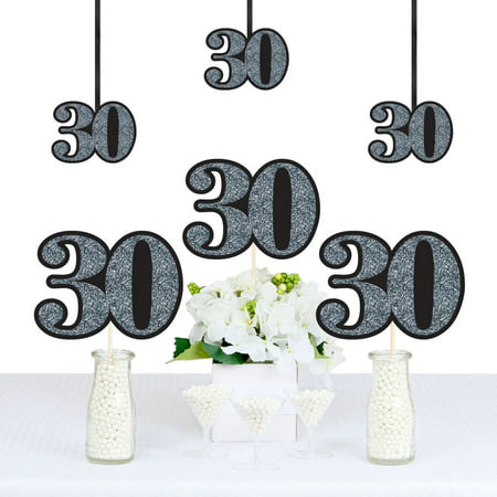 Adult 30th Birthday - Silver - Decorations DIY Party Essentials - Set of