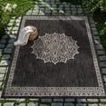 thumbnail image 6 of Outdoor Rug 6x9 Medallion Darkgray Modern Area Rugs For Indoor And Patios Kitchen Hallway Mats Washable Porch Deck Outside Carpet (medallion 6 X 9), 6 of 9
