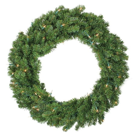 Darice 36" Prelit Canadian Pine Artificial Christmas Wreath - Clear Lights