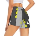 thumbnail image 4 of Picia Cute Dinosaur Pattern Women's 2 in 1 Athletic Running Shorts High Waisted Workout Casual Gym Sweat Shorts with Comfy Liner Zipper Pockets-Large, 4 of 9
