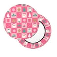 thumbnail image 3 of Round Bar Stool Seat Covers, Pink Christmas Cheer Elastic Round Chair Cover Stool Seat Slipcover Bar Stool Cushions Round Pad for 12-14 inch, 3 of 7