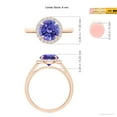 thumbnail image 4 of ANGARA Natural Round 1.8 ct Tanzanite Cathedral Ring with Diamond Halo in 14K Rose Gold for Women (Size-8mm) | December Birthstone, Anniversary, Jewelry Gift for Women | Natural Tanzanite Ring, 4 of 9