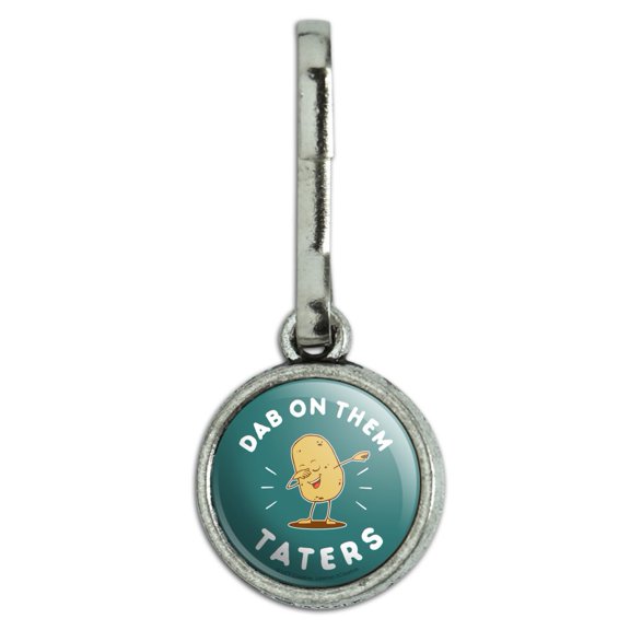 Dab on Them Taters Haters Funny Humor Antiqued Charm Clothes Purse Suitcase Backpack Zipper Pull Aid