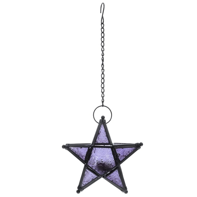 Farol colgante de estrella decorativo, portavelas de cristal para decoración del hogar, jardín y patio