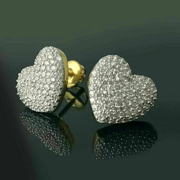 2Ct Heart Shape Cluster CZ Stud Earrings for Women's 925 Sterling Silver