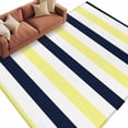 thumbnail image 2 of 6'x9' Area Rugs, Yellow Navy Blue Striped Indoor Outdoor Area Rug for Living Room Bedroom, Farmhouse Stripe Art Washable Bathroom Rugs Kitchen Floor Carpet Mats Home Decor Aesthetic, 2 of 8