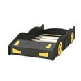 thumbnail image 6 of Euroco Car-Shaped Twin Size Platform Bed with Tires and Storage Cabinet for Kids Bedroom, Black, 6 of 14