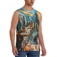 thumbnail image 2 of Fotbe Whimsical Cats Night Cafe Men's Camiseta sin Mangas Estampada para Hombres, Playera Casual para Gimnasio, Entrenamiento, Playa-Medium, 2 of 7