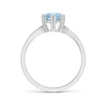 thumbnail image 2 of ANGARA Natural Heart Prong-Set Round Aquamarine Solitaire Engagement Ring in 14K White Gold for Women (Size-6mm) | March Birthstone, Anniversary, Jewelry Gift for Women | Natural Aquamarine Ring, 2 of 8