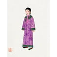 thumbnail image 2 of Vintage Chinese Clothing 15x18 Black Ornate Wood Framed with Double Matting Museum Art Print Titled - Woman in purple Manchu robe, 2 of 4