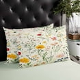 thumbnail image 4 of Beige Farmhouse Floral Throw Pillow Cover 12 x 20 Inch Decorative Pillow Cover Spring Summer Botanical Lumbar Pillowcase Seasonal Rectangle Cushion Case for Couch Sofa Bed Living Room, 4 of 7
