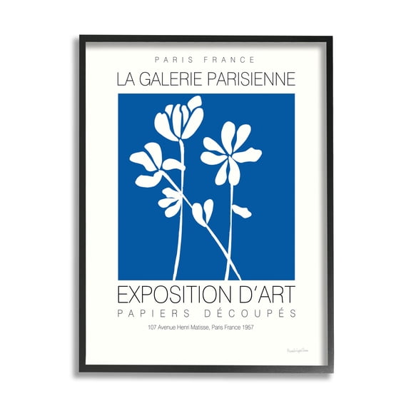 Stupell Industries Contemporary Botanicals French Gallery Graphic Art Black Framed Art Print Wall Art, Design by Mercedes Lopez Charro