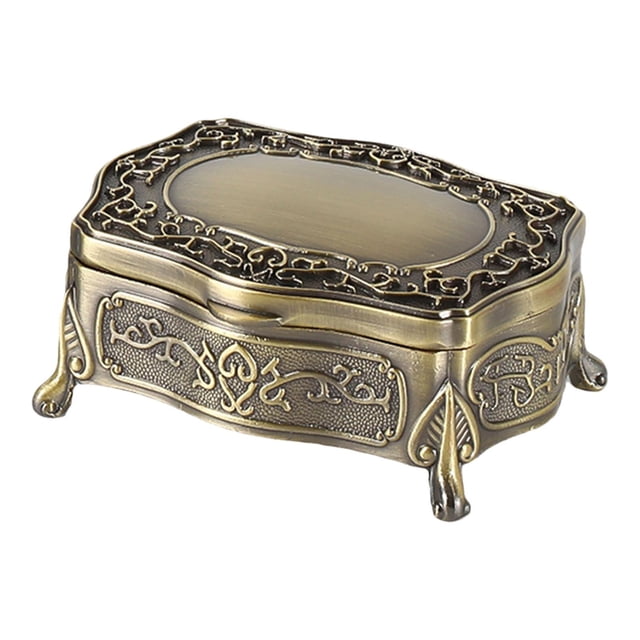 Caja organizadora de joyas de escritorio con tapa abatible, diseño vintage, soporte para collares y pulseras para mujer, decoración, joyero.