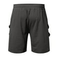 thumbnail image 4 of Pantalones cortos cargo para hombre con cintura elástica: pantalones de trabajo de verano, poliéster, bolsillos espaciosos, tallas S-XXXL para uso deportivo y casual., 4 of 5