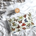 thumbnail image 5 of Goofa Multicolored Butterflies Print Plush Throw Pillow Case, Soft Velvet with Hidden Zipper, Decorative Cushion Cover for Sofa, Bed, Car, and Home Décor-20"x30", 5 of 6