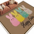 thumbnail image 2 of Easter 5'x8' Area Rug for Living Room, Colorful Bunny Spring Cartoon Cute Rabbits Brown Washable Non-Slip Rugs for Bedroom Nursery Dining Room, Low-Pile Kitchen Carpet Large Entryway Rugs, 2 of 9