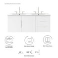 thumbnail image 6 of Pemberly Row Modern Wood/Ceramic Double Sink Bathroom Vanity in White, 6 of 8