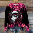 thumbnail image 4 of Fiaer Christmas Women Sweatshirts Trendy Funny Graphic Plus Size Tops Long Sleeve Crew Neck Fall Winter Pullover Hot Pink XL, 4 of 5