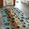 thumbnail image 3 of 3'x5' Area Rugs, Cute Dog Claws Indoor Outdoor Area Rug for Living Room Bedroom, Farmhouse Blue Wooden Puppy Pawprints Washable Bathroom Rugs Kitchen Floor Carpet Mats Home Decor Aesthetic, 3 of 8