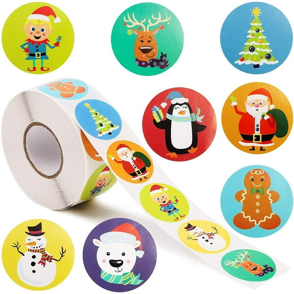 Juvale 1000 Pieces Winter Holiday Stickers for Kids & Students, Sunday School Classroom Rewards, Religious Label Sticker Roll, 1.5 in