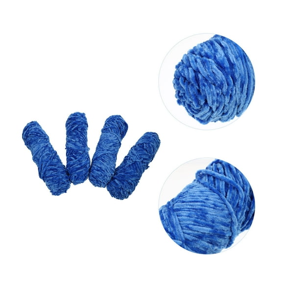 Milisten Velvet Chenille Wool Simple Style Hand Crochet Yarn 4Pcs 2.4x9.4in