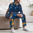 thumbnail image 7 of Salouo Funny Steam Train Print Button-Front Long Sleeve Pajama Set for Men, Soft 2Pjs Men's Long Sleeve Sleepwear-Medium, 7 of 7